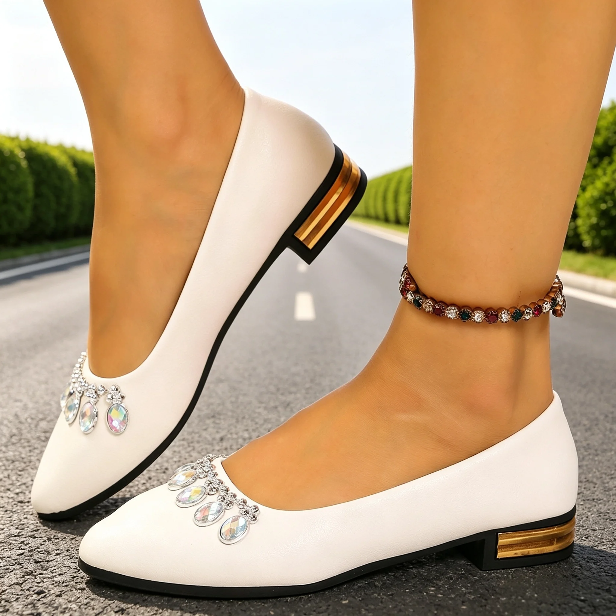 Heels - Scarpe Basse da Donna a Punta,
